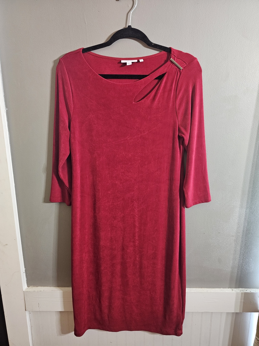 Chico's Cutout Neckline Dress in Red